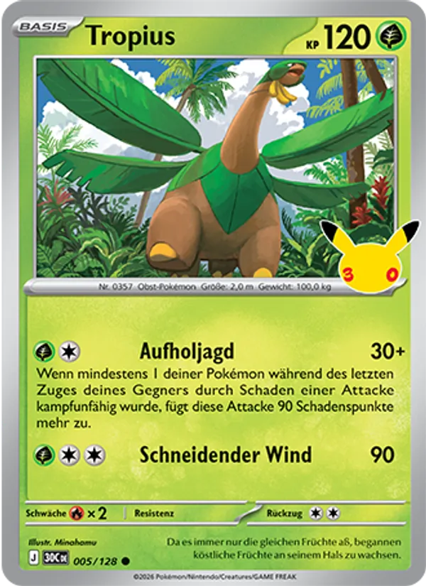 Karte Tropius aus 30 Jahre, Nummer 005/128