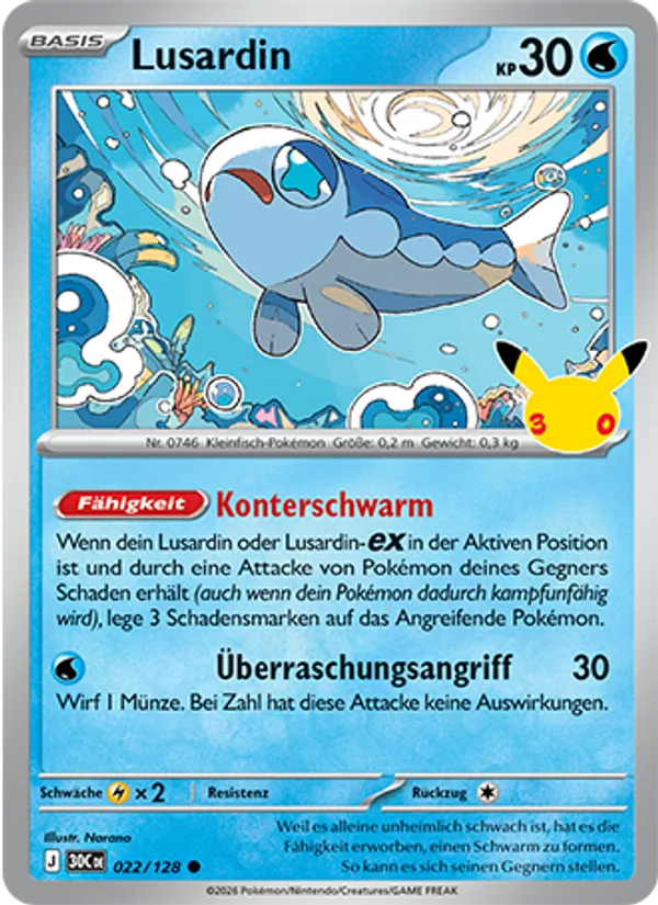 Karte Lusardin aus 30 Jahre, Nummer 022/128