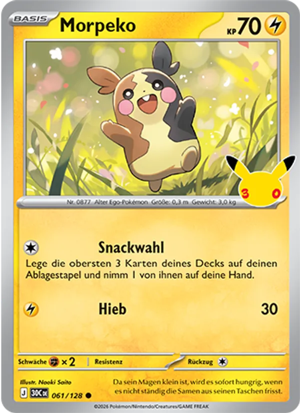 Karte Morpeko aus 30 Jahre, Nummer 061/128