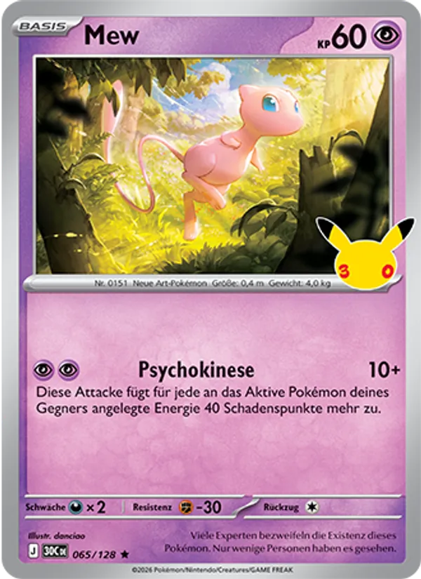 Karte Mew aus 30 Jahre, Nummer 065/128