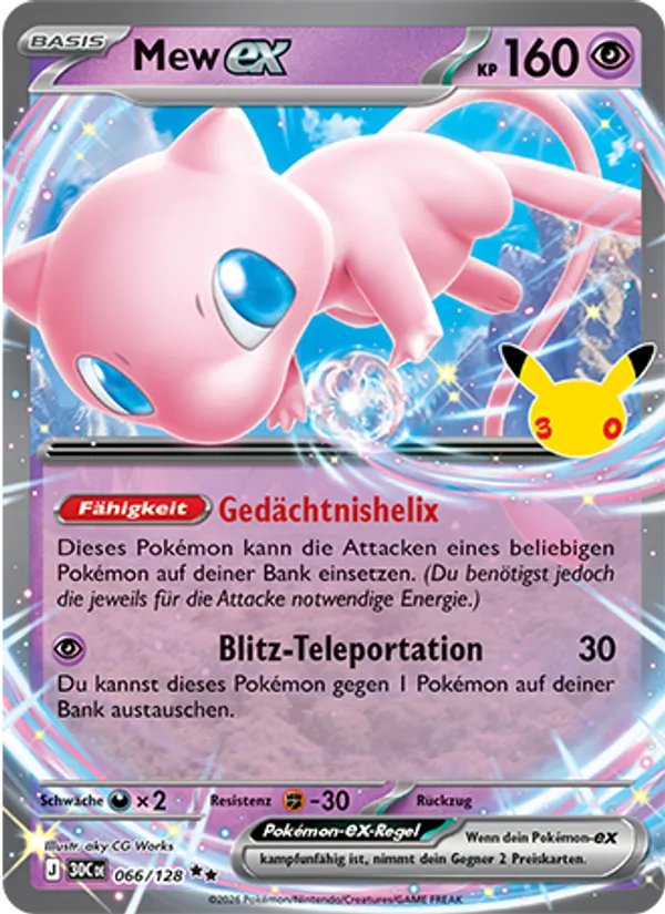 Karte Mew-ex aus 30 Jahre, Nummer 066/128