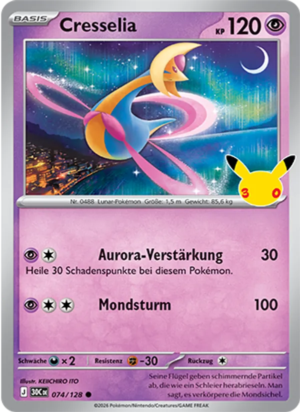 Karte Cresselia aus 30 Jahre, Nummer 074/128