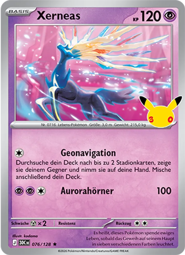 Karte Xerneas aus 30 Jahre, Nummer 076/128