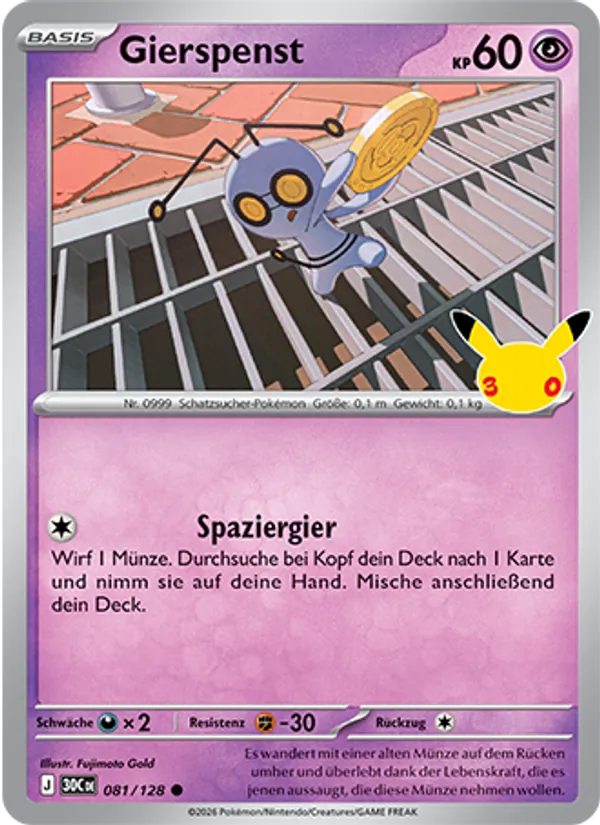 Karte Gierspenst aus 30 Jahre, Nummer 081/128