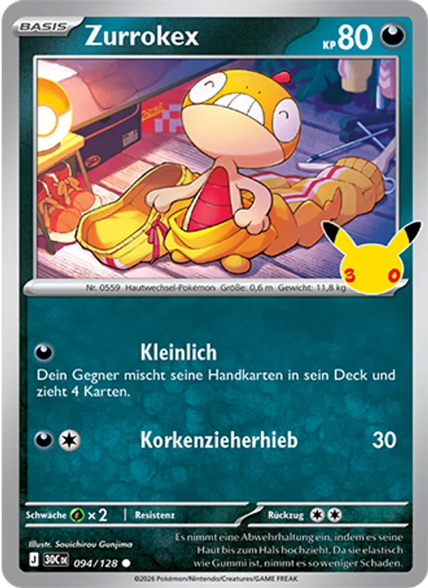 Karte Zurrokex aus 30 Jahre, Nummer 094/128