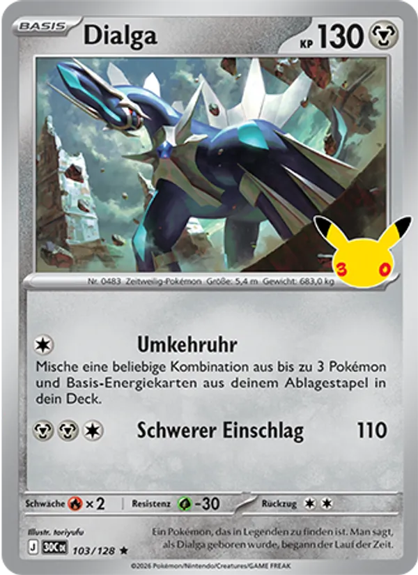 Karte Dialga aus 30 Jahre, Nummer 103/128