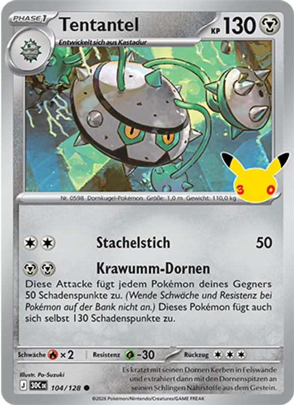 Karte Tentantel aus 30 Jahre, Nummer 104/128