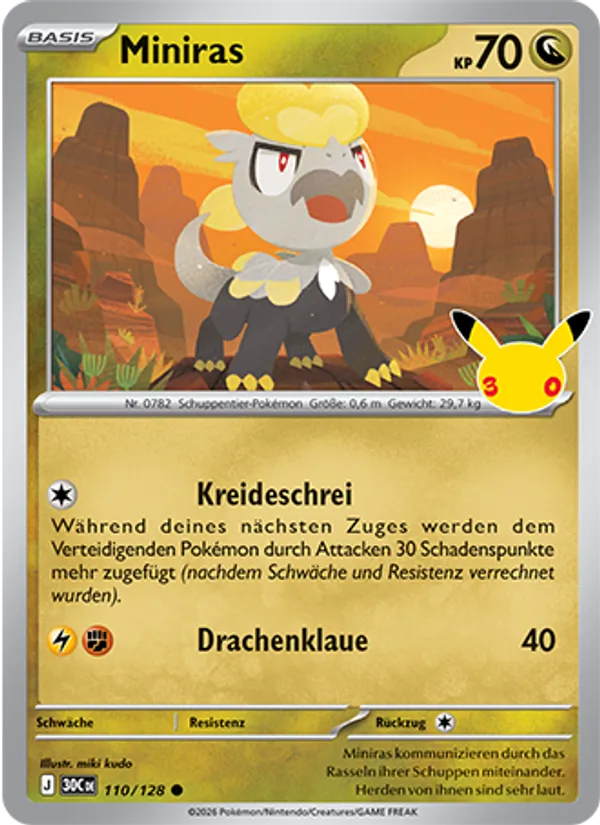 Karte Miniras aus 30 Jahre, Nummer 110/128