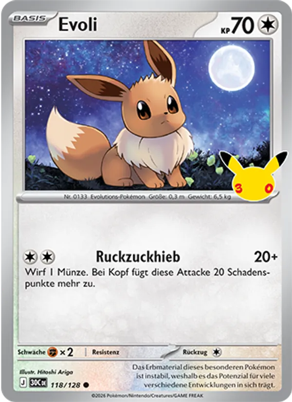 Karte Evoli aus 30 Jahre, Nummer 118/128