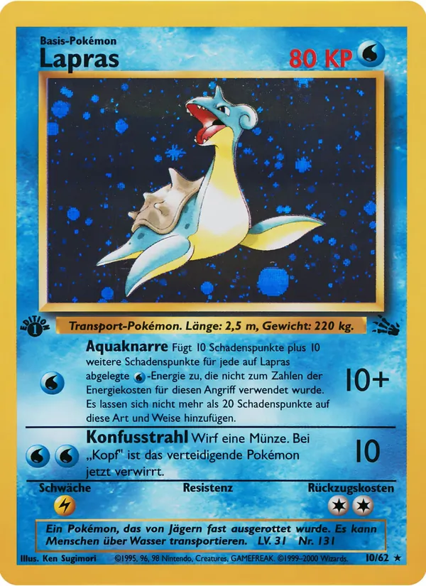 Karte Lapras aus Fossil, Nummer 10/62