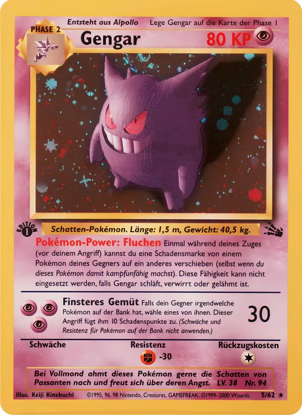 Karte Gengar aus Fossil, Nummer 5/62