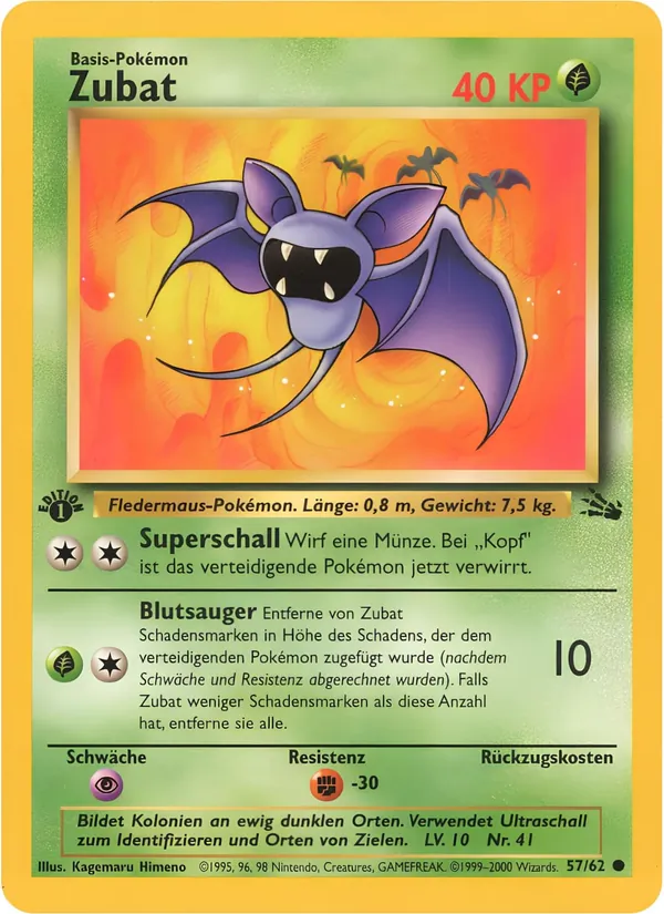 Karte Zubat aus Fossil, Nummer 57/62