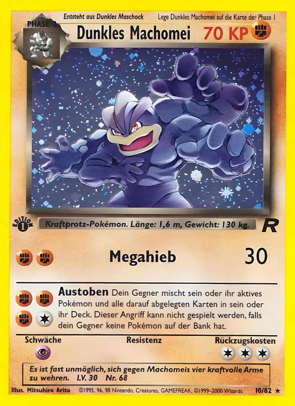 Karte Dunkles Machomei aus Team Rocket, Nummer 10/82