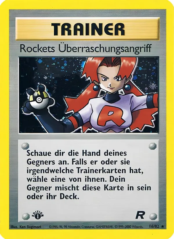 Karte Rockets Überraschungsangriff aus Team Rocket, Nummer 16/82