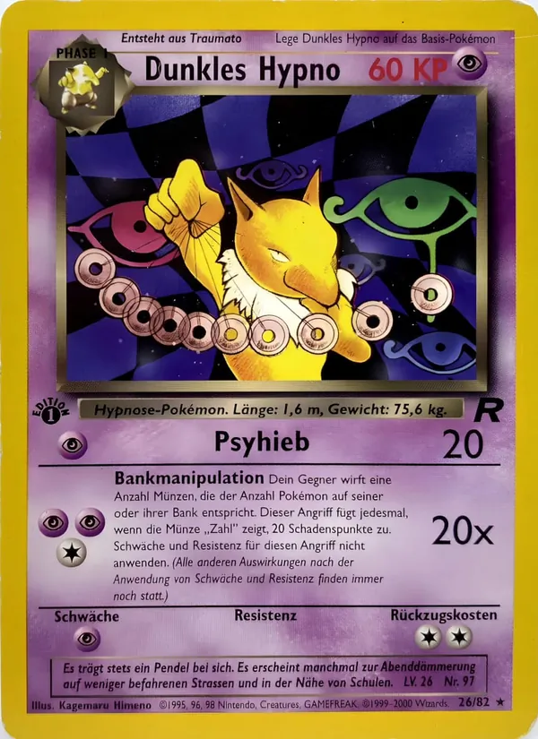 Karte Dunkles Hypno aus Team Rocket, Nummer 26/82