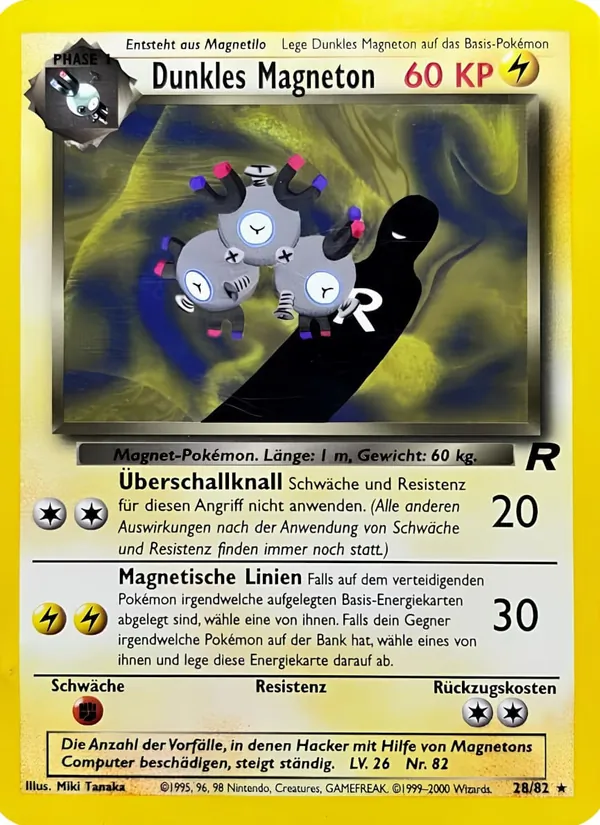 Karte Dunkles Magneton aus Team Rocket, Nummer 28/82