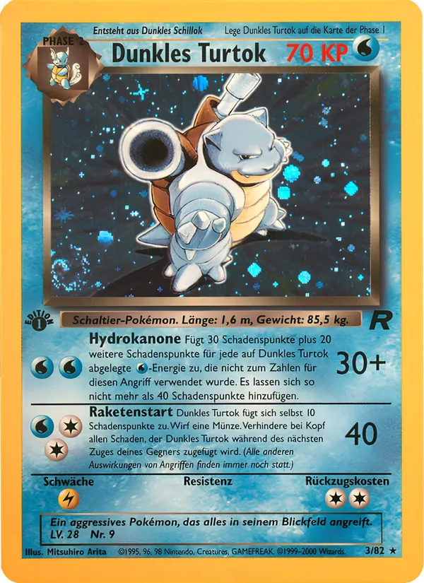Karte Dunkles Turtok aus Team Rocket, Nummer 3/82
