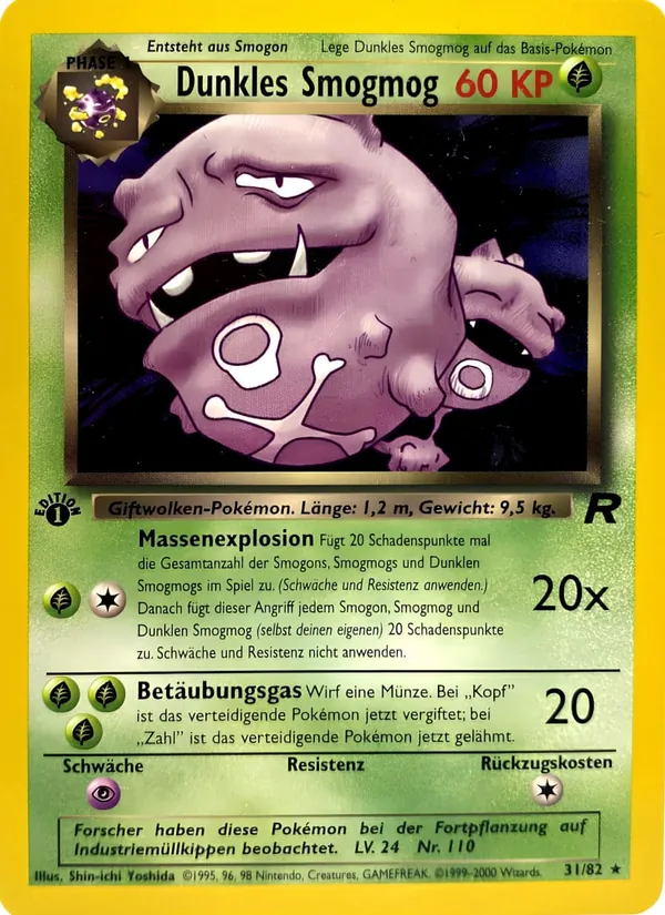 Karte Dunkles Smogmog aus Team Rocket, Nummer 31/82
