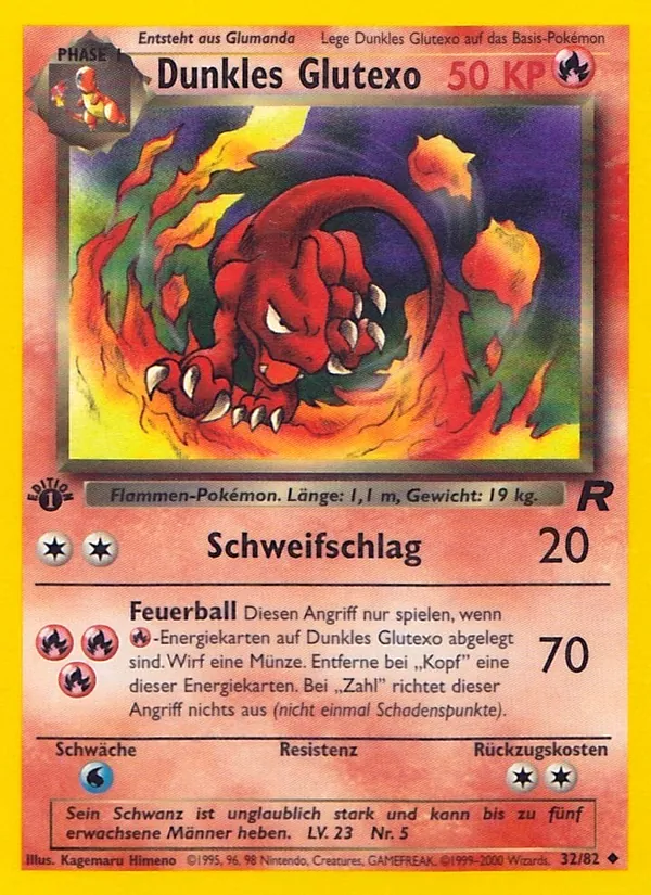 Karte Dunkles Glutexo aus Team Rocket, Nummer 32/82