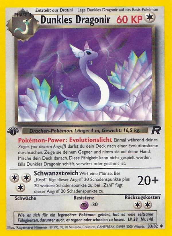 Karte Dunkles Dragonir aus Team Rocket, Nummer 33/82