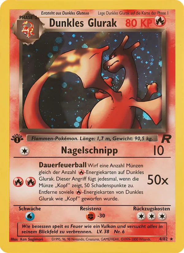 Karte Dunkles Glurak aus Team Rocket, Nummer 4/82