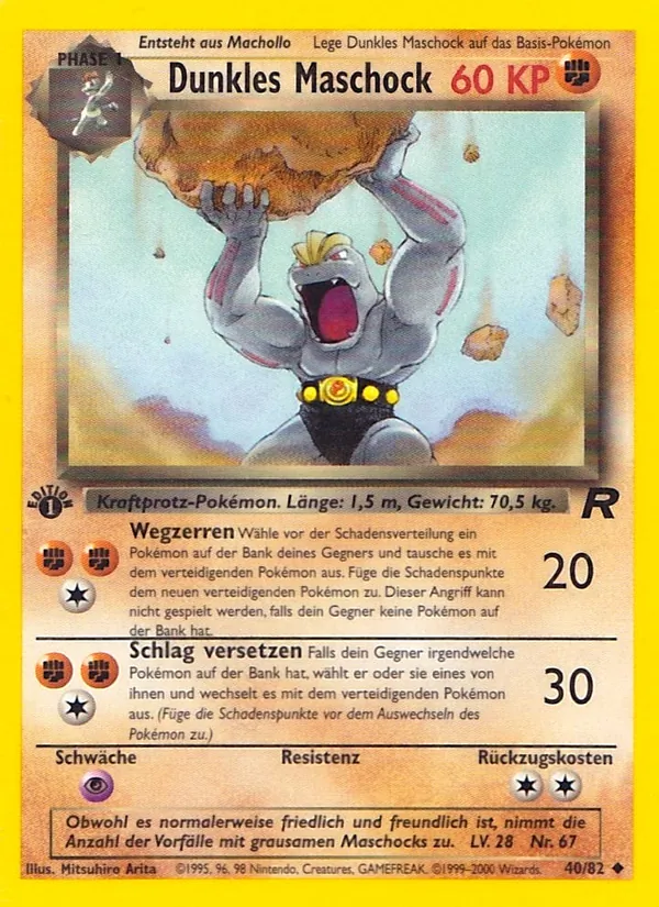 Karte Dunkles Maschock aus Team Rocket, Nummer 40/82
