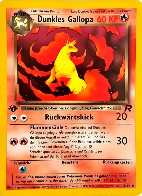 Karte Dunkles Gallopa aus Team Rocket, Nummer 44/82