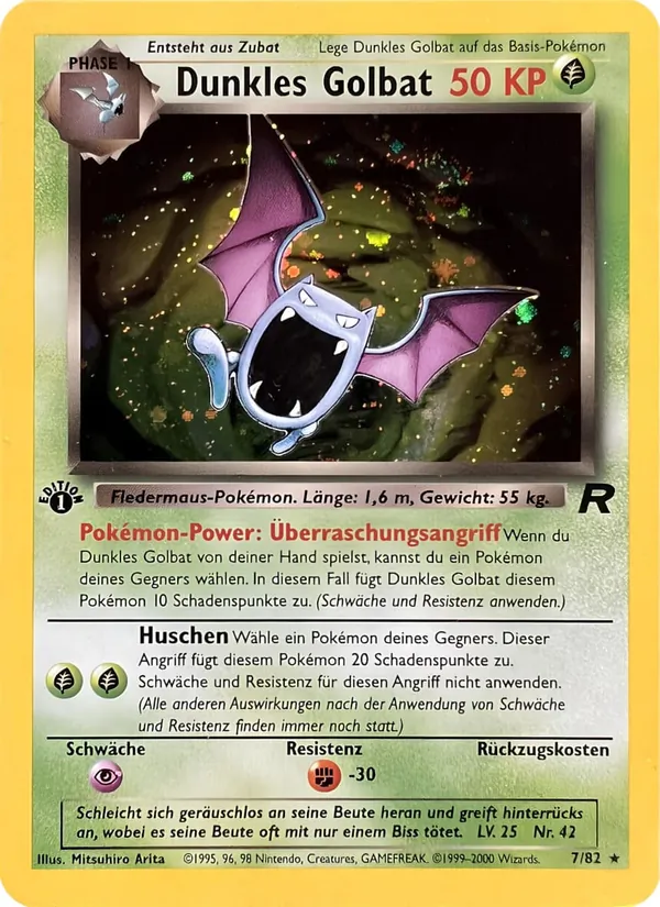 Karte Dunkles Golbat aus Team Rocket, Nummer 7/82