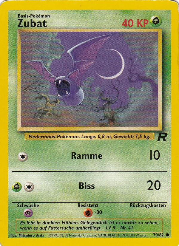 Karte Zubat aus Team Rocket, Nummer 70/82