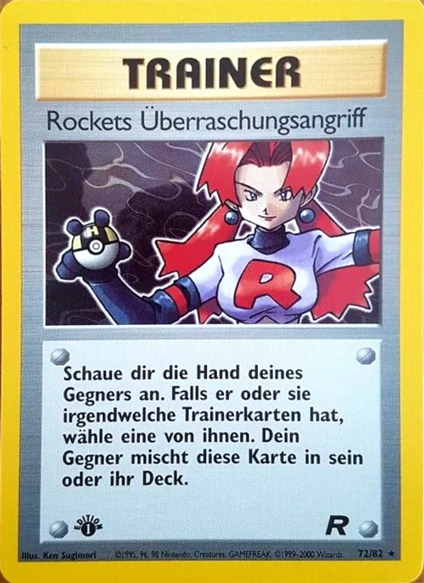 Karte Rockets Überraschungsangriff aus Team Rocket, Nummer 72/82