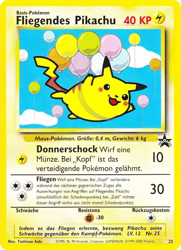 Karte Fliegendes Pikachu aus Wizards Black Star Promos, Nummer 25/53