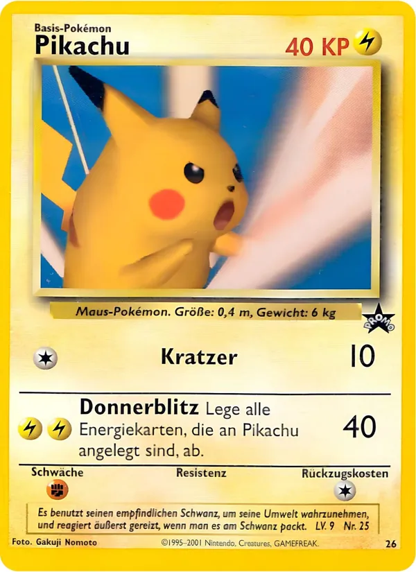 Karte Pikachu aus Wizards Black Star Promos, Nummer 26/53