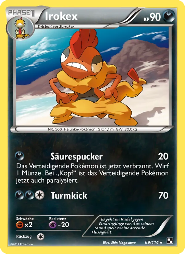 Karte Irokex aus Schwarz & Weiß, Nummer 69/114