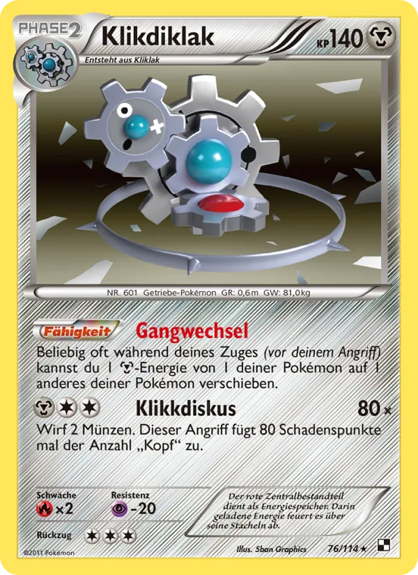 Karte Klikdiklak aus Schwarz & Weiß, Nummer 76/114