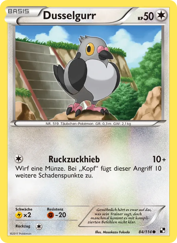 Karte Dusselgurr aus Schwarz & Weiß, Nummer 84/114