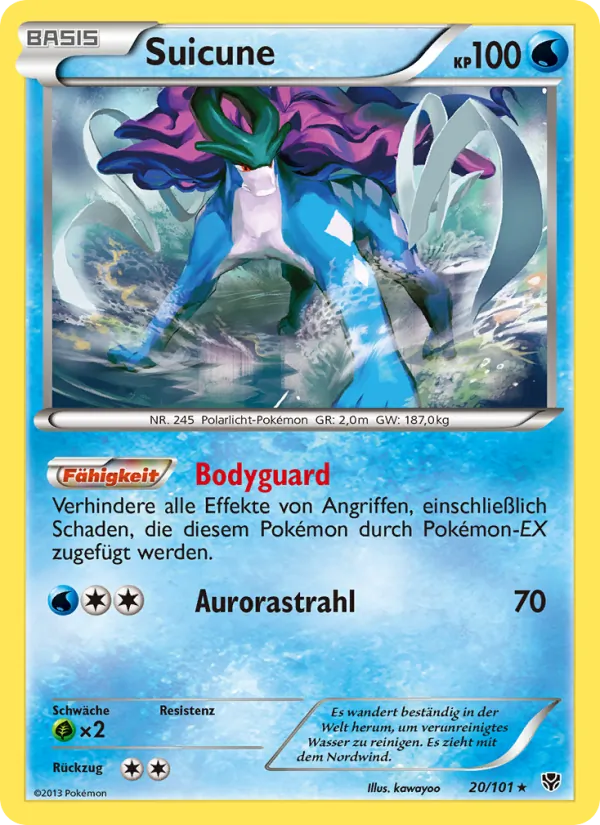 Karte Suicune aus Plasma-Blaster, Nummer 20/101