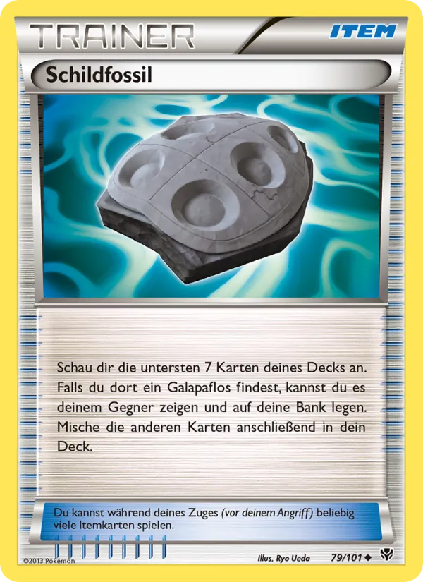 Karte Schildfossil aus Plasma-Blaster, Nummer 79/101