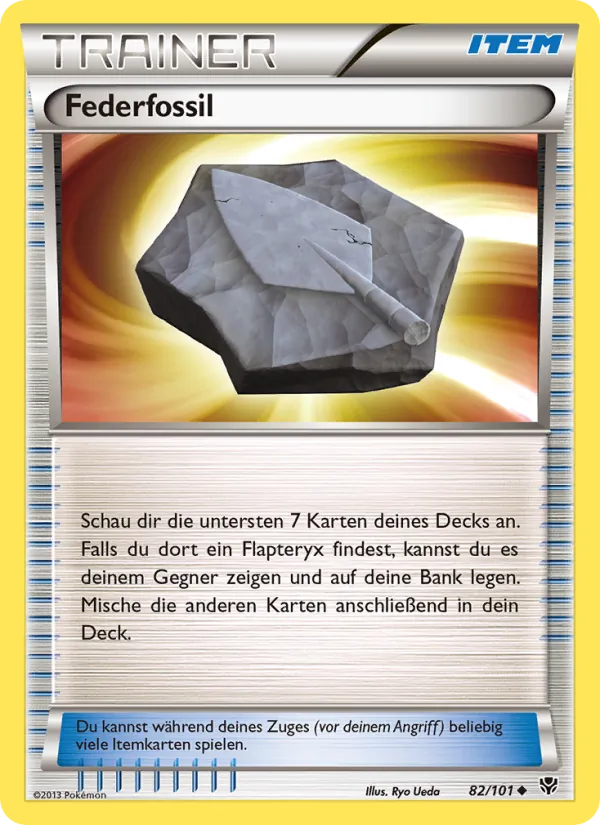 Karte Federfossil aus Plasma-Blaster, Nummer 82/101