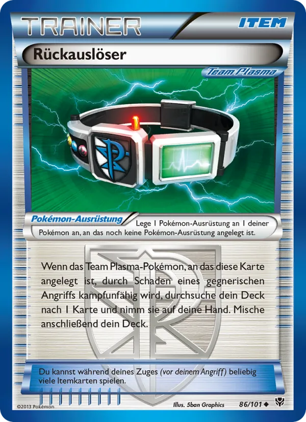 Karte Rückauslöser aus Plasma-Blaster, Nummer 86/101