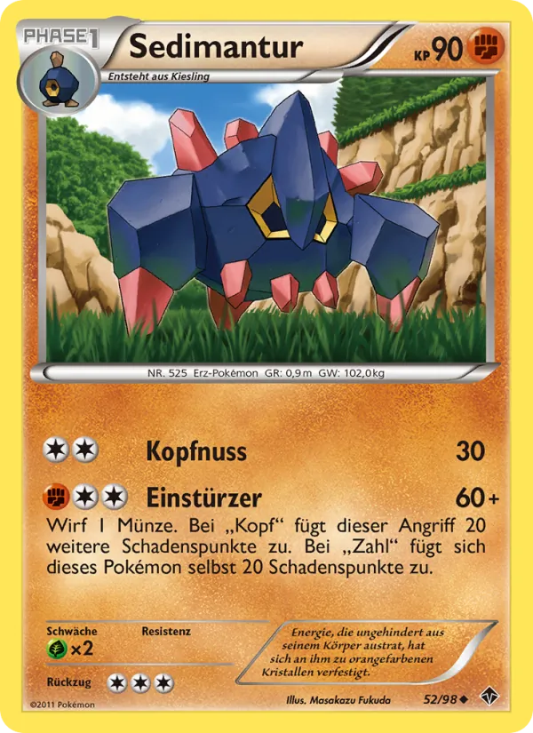 Karte Sedimantur aus Aufstreben der Mächtigen, Nummer 52/98