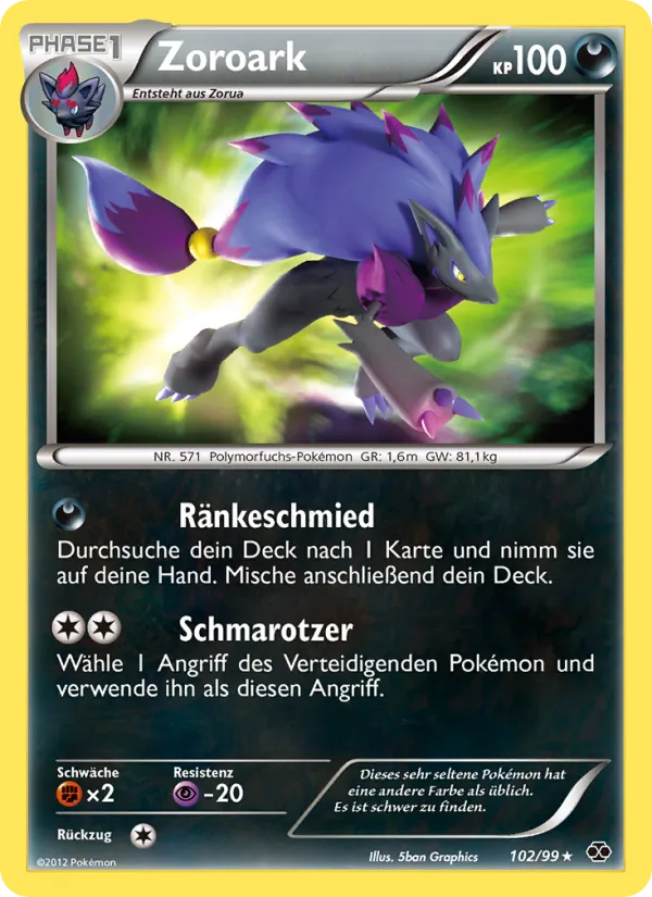 Karte Zoroark aus Kommende Schicksale, Nummer 102/99