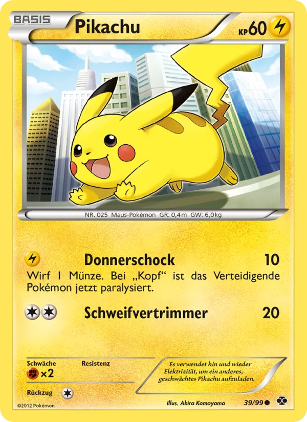 Karte Pikachu aus Kommende Schicksale, Nummer 39/99