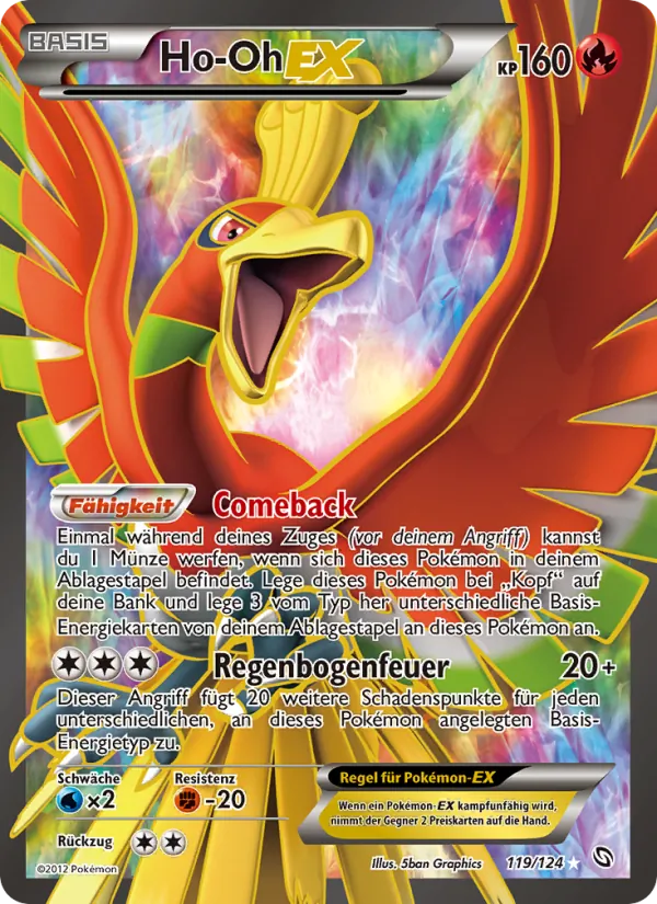 Karte Ho-Oh-EX aus Hoheit der Drachen, Nummer 119/124