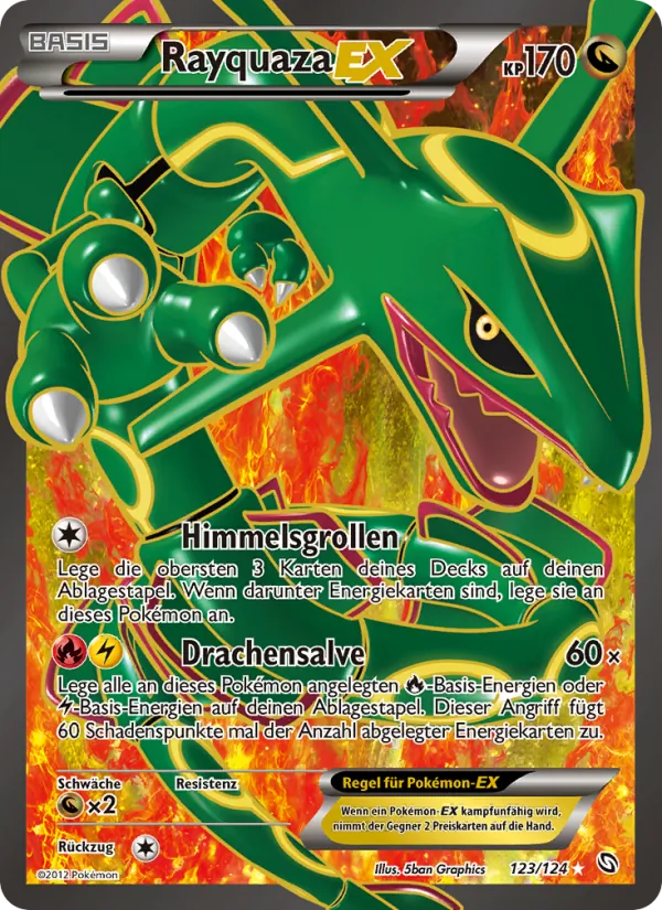Karte Rayquaza-EX aus Hoheit der Drachen, Nummer 123/124
