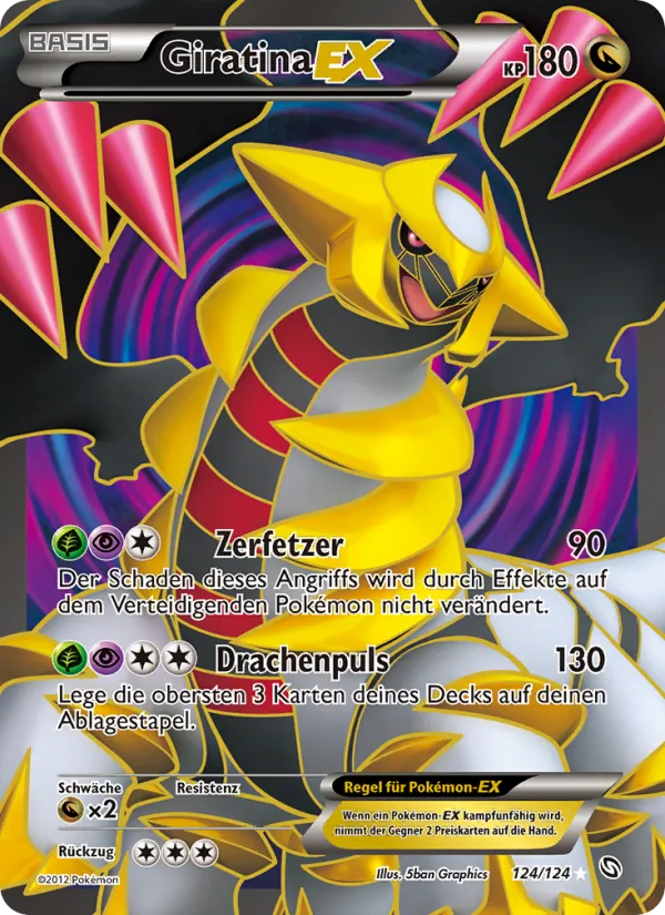 Karte Giratina-EX aus Hoheit der Drachen, Nummer 124/124