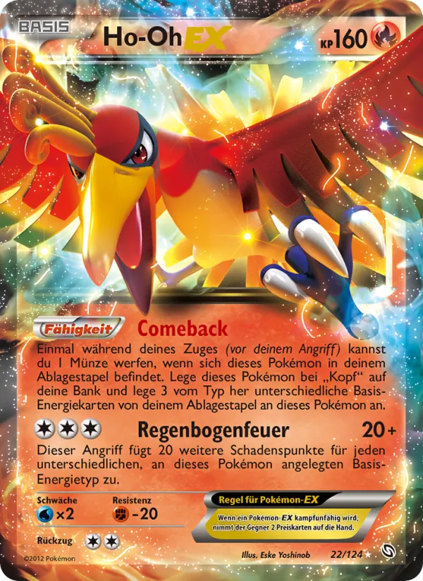 Karte Ho-Oh-EX aus Hoheit der Drachen, Nummer 22/124