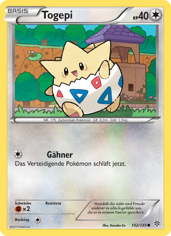 Karte Togepi aus Plasma-Sturm, Nummer 102/135