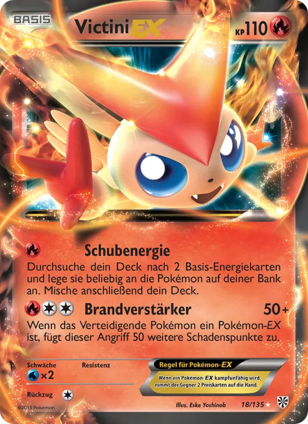 Karte Victini-EX aus Plasma-Sturm, Nummer 18/135
