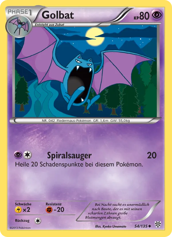 Karte Golbat aus Plasma-Sturm, Nummer 54/135