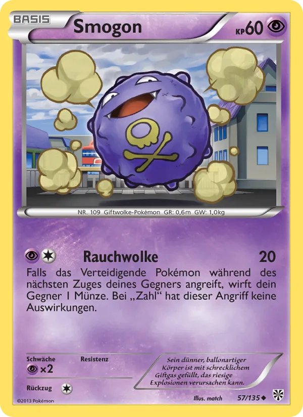 Karte Smogon aus Plasma-Sturm, Nummer 57/135